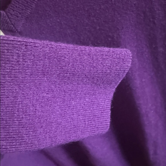 Banana Republic Purple V-Neck Sweater made with 100% Merino Fine Wool Cozy Top - Picture 6 of 6